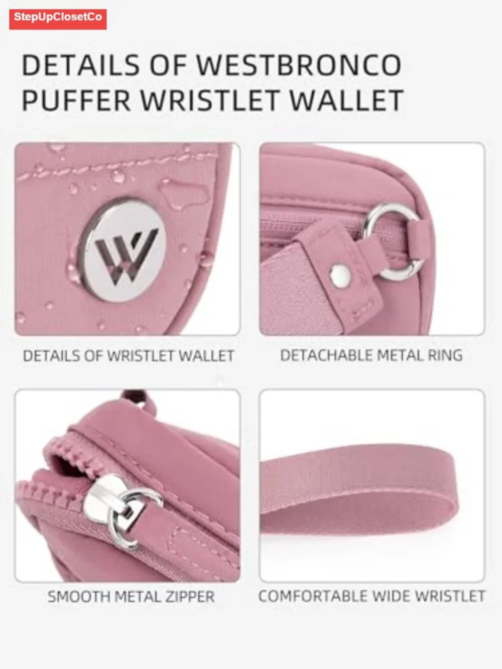Wristlet Wallet for Women RFID Blocking Quilted Nylon Card Holder Purse Travel